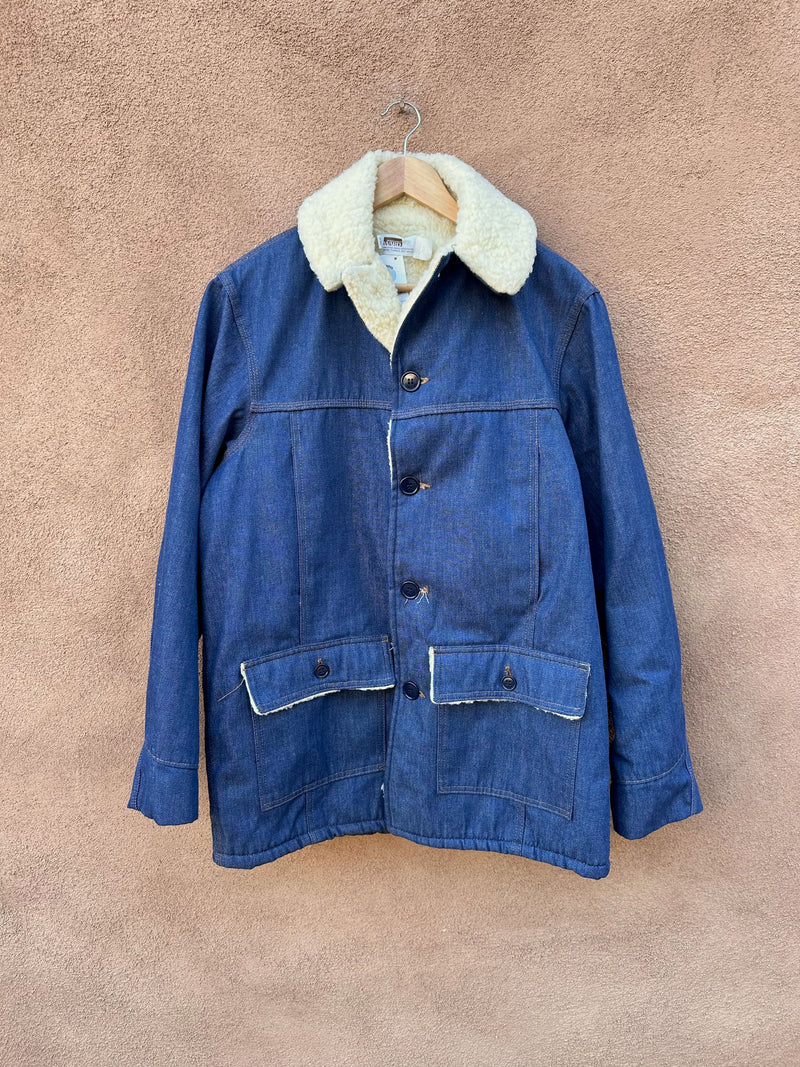 70's Montgomery Ward Faux Shearling Denim Jacket