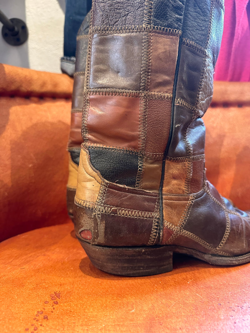 Laramie 70's Patchwork Leather Cowboy Boots, 10