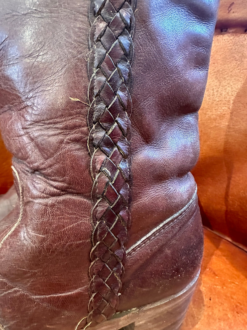 Women's Tall FRYE Braided Riding Boots - 8.5b