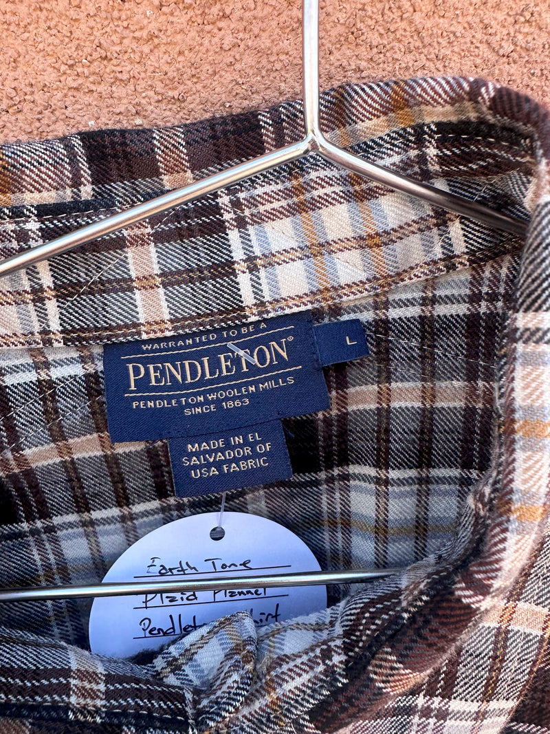 Earth Tone Plaid Flannel Pendleton Shirt