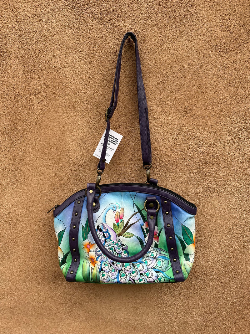 Anna by Anuschka Hand Painted Peacock Purse