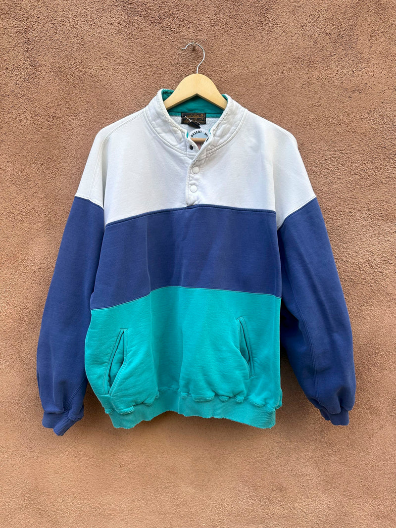 1980's Eddie Bauer Colorblock Sweatshirt with Pocket - as is