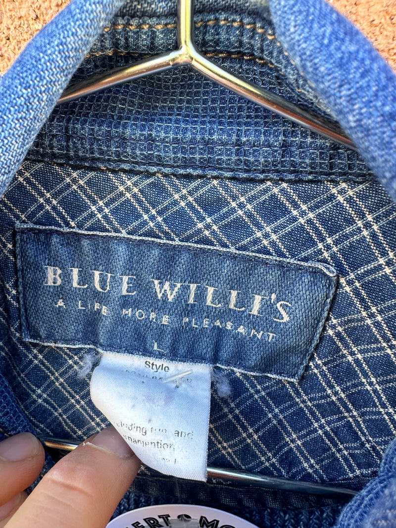 Blue Willis Cotton Sweater - Made in Scotland (on hold)