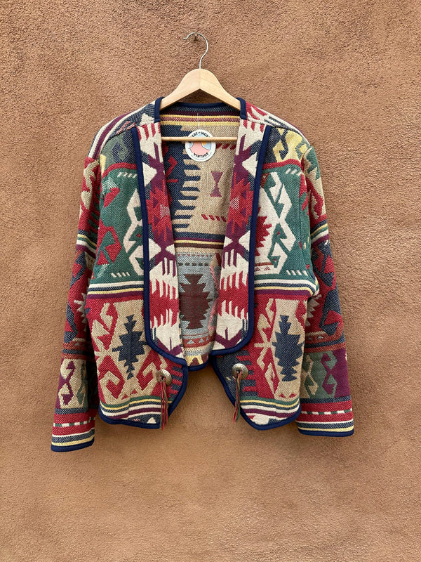 Southwest Style Tapestry Jacket with Conchos