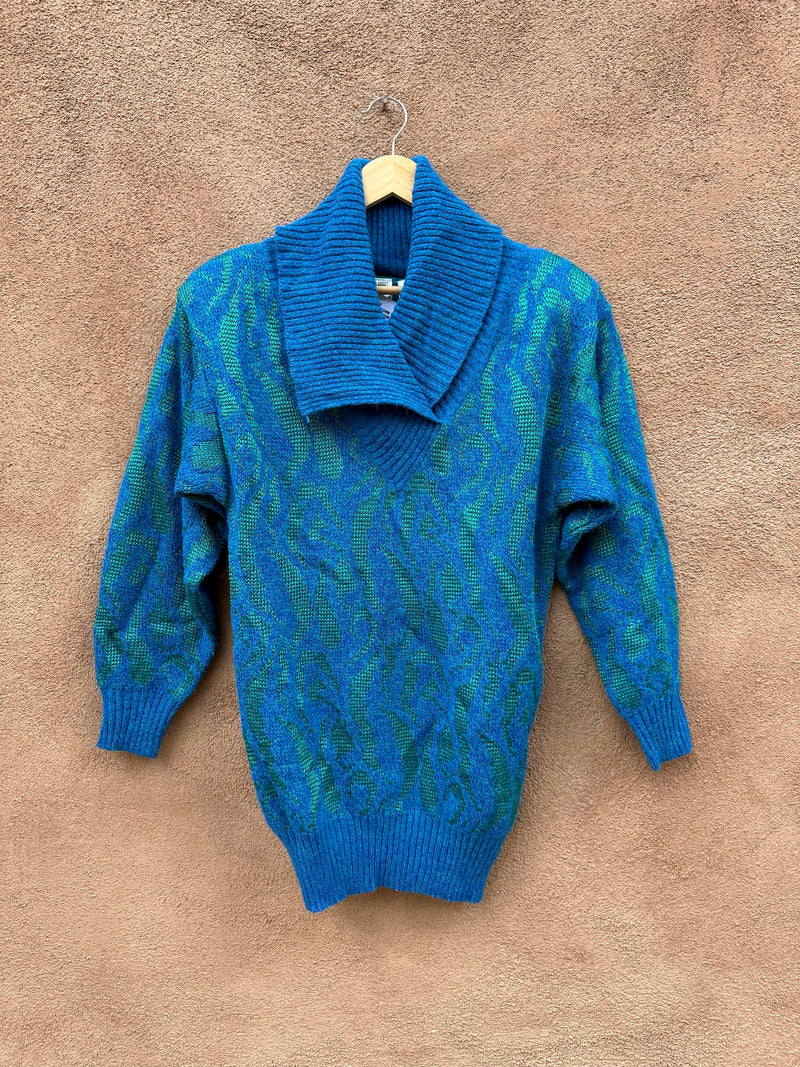 Rayon Blend Shawl Neck Sweater by Wenjilli