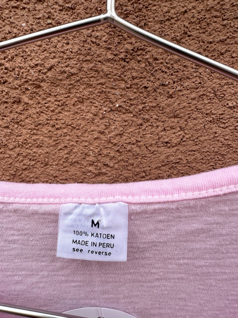 Pink Boho T-shirt Dress - 100% Cotton