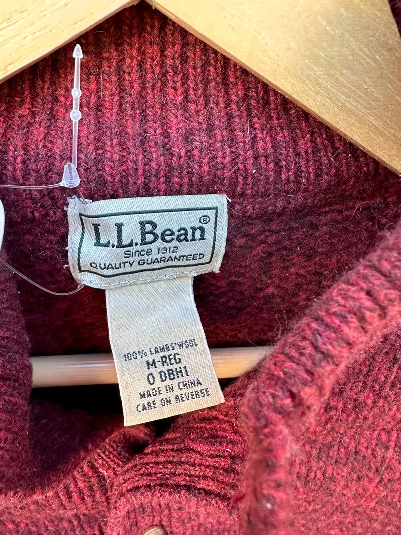 Maroon L.L. Bean Henley Sweater