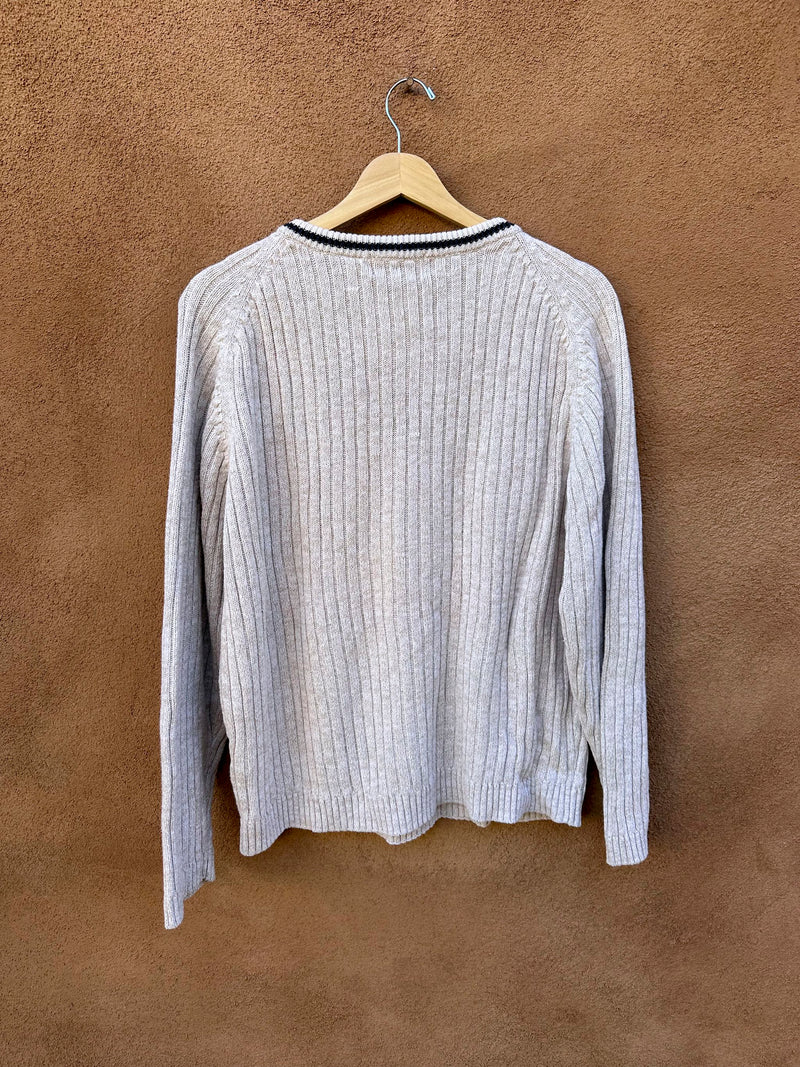 St. John's Bay Linen/Cotton Ribbed V-neck Sweater