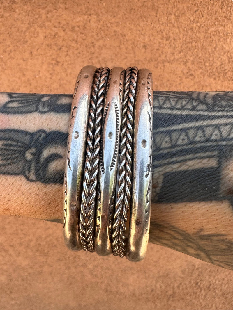 5 Band Diné Sterling Silver Cuff