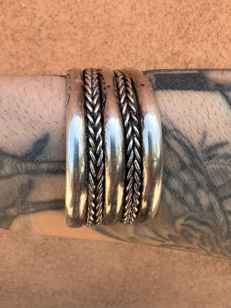 5 Band Diné Sterling Silver Cuff