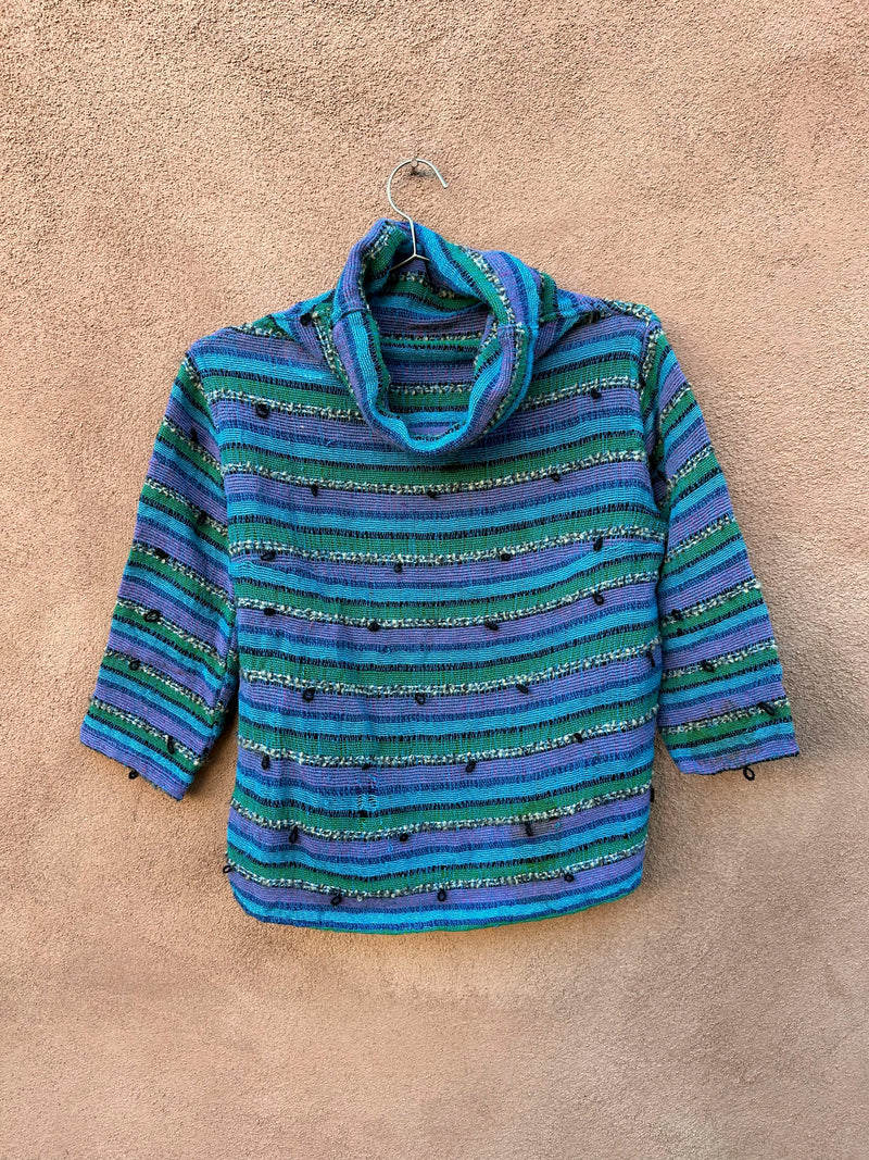 Striped Wool Guatemalan Turtleneck Sweater