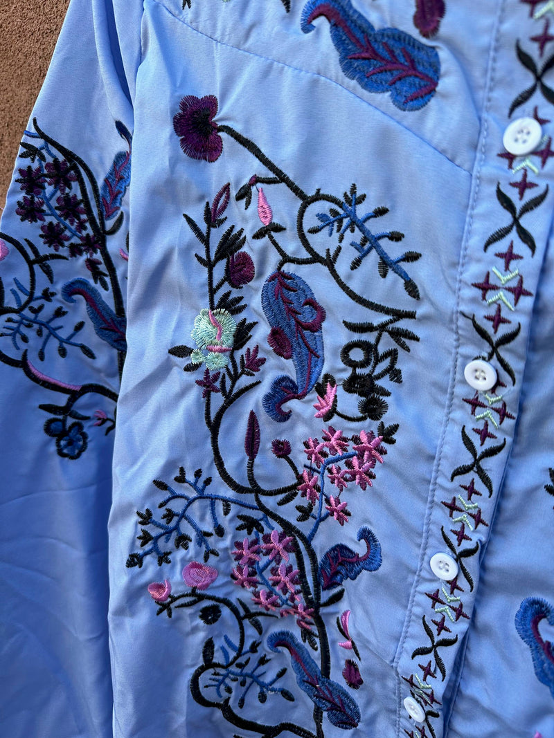 Embroidered Periwinkle Blouse