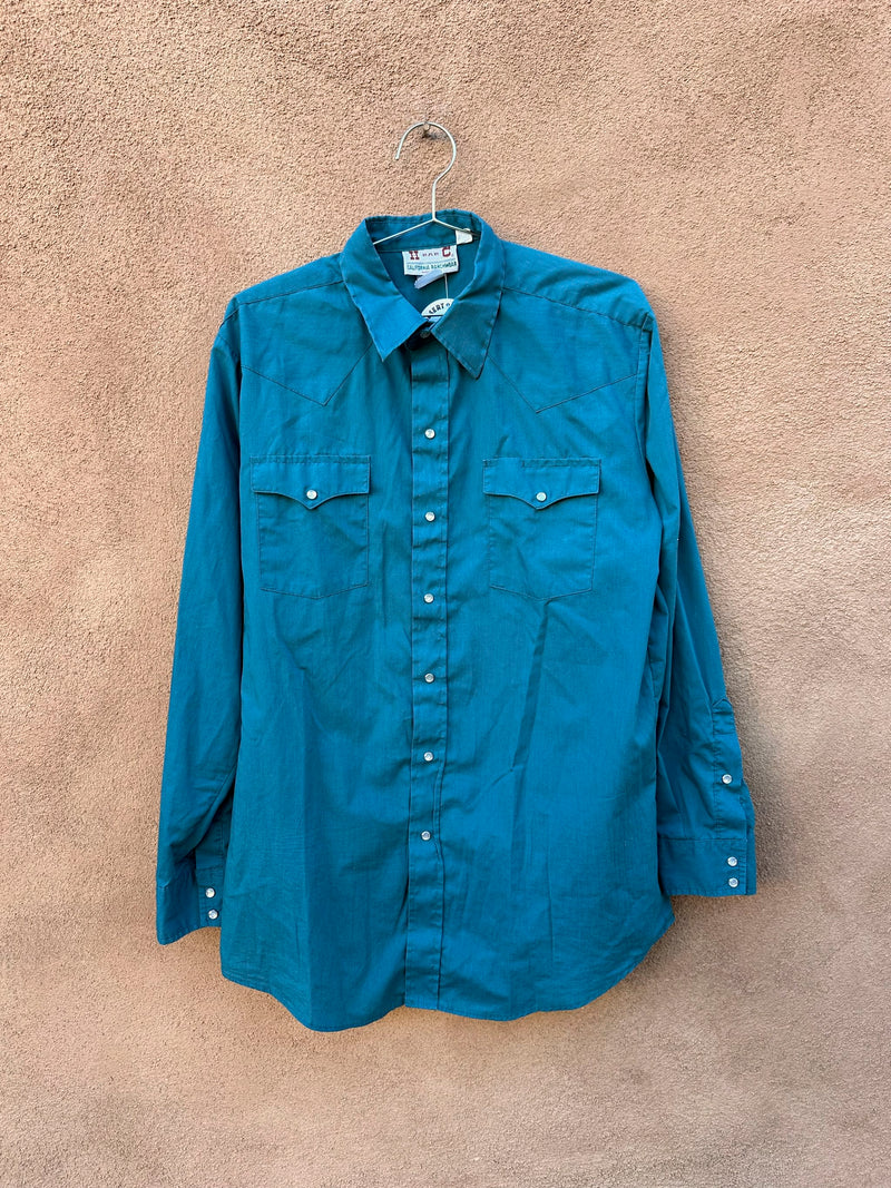 Teal H Bar C Pearl Snap Western Shirt