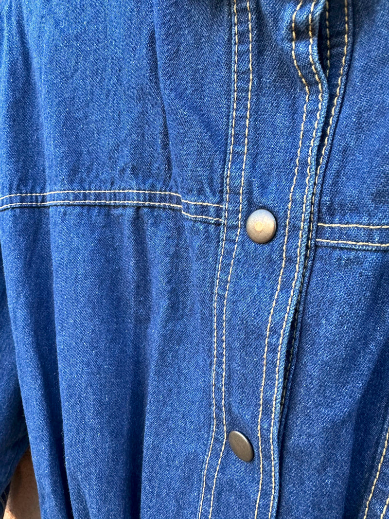 1980's Cherokee Denim Dress - Made in USA - 8