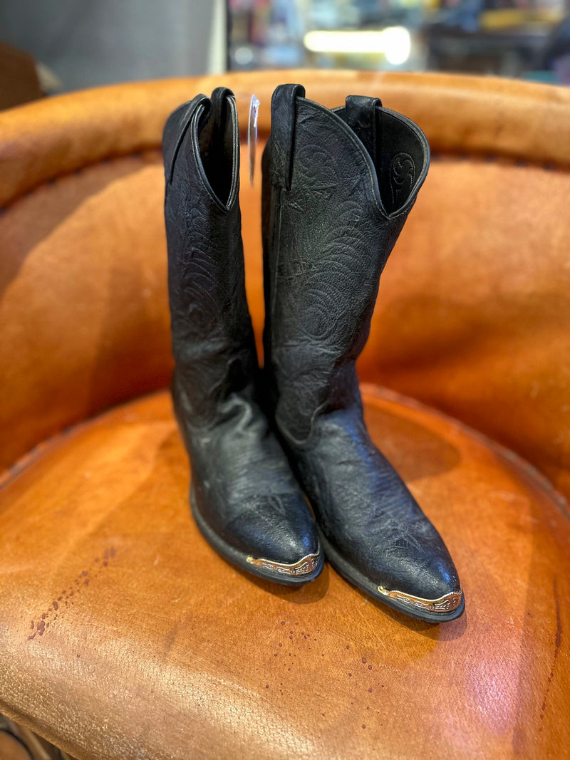 Black Dingo Leather Boots with Toe Guard 7M