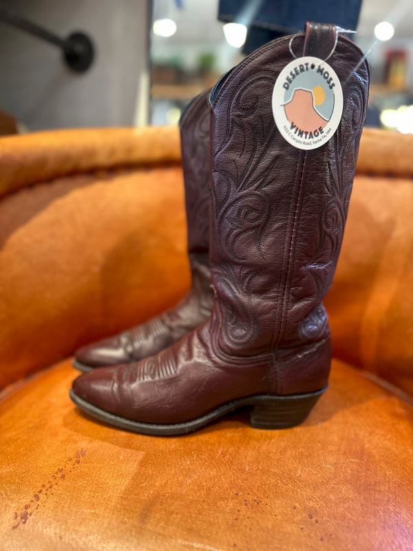 Women's Oxblood Dan Post Cowgirl Boots 8M