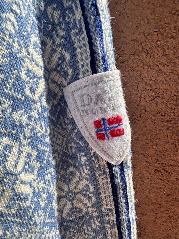 Blue Dale of Norway Blue Wool Zip Cardigan