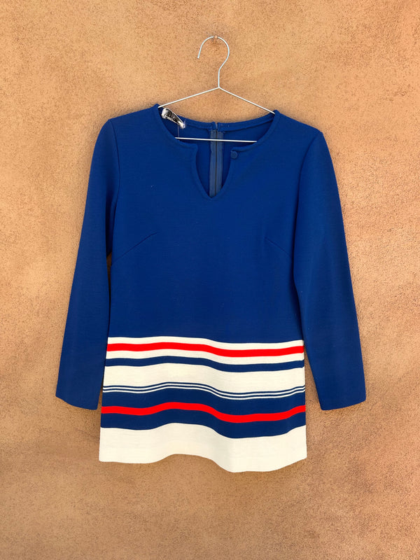 1960's Long Sleeve Blue Mod Top by Fire Islander