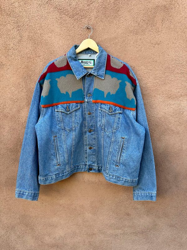 Margaz Denim Trucker Jacket with Pendleton Bison