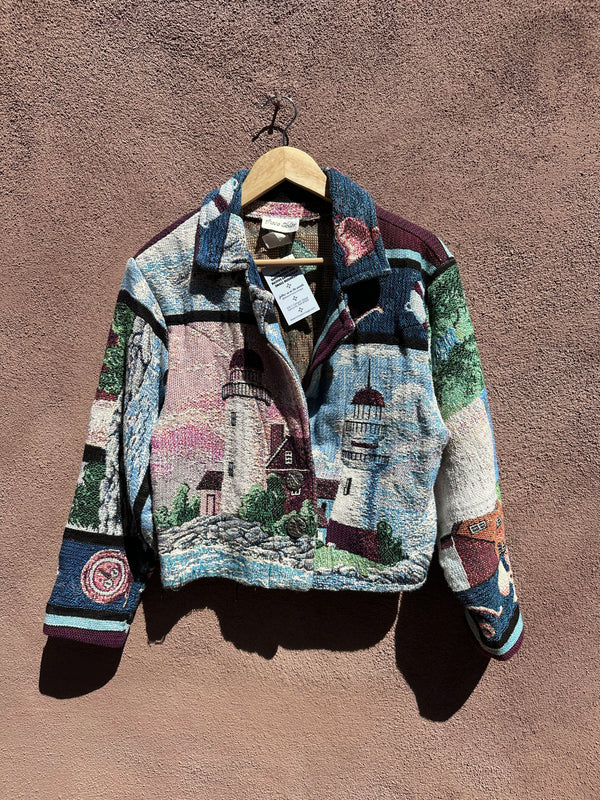 Cropped Tapestry Lighthouse Jacket