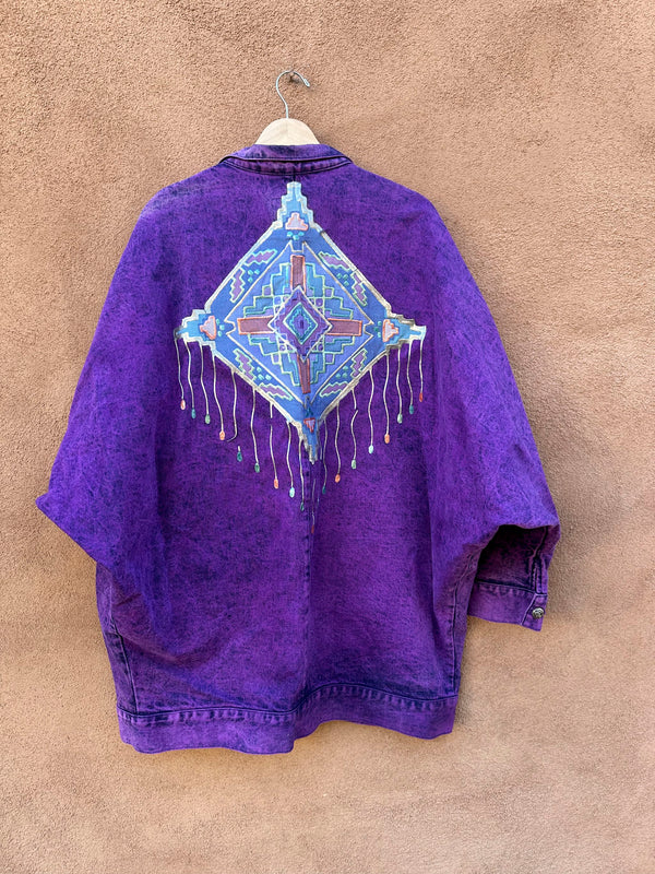 Purple Sundance Denim Jacket with Puff Paint - as is