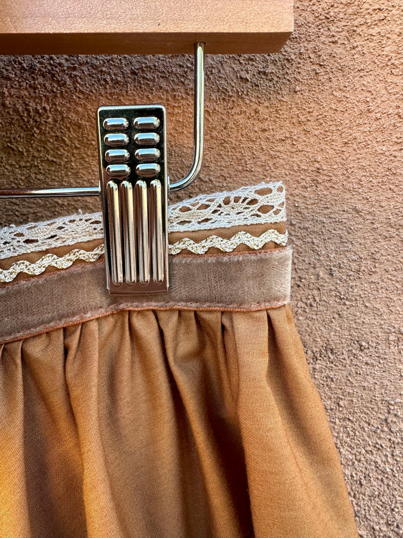 Brown Desert Flowers 1960's Patio Set Dress