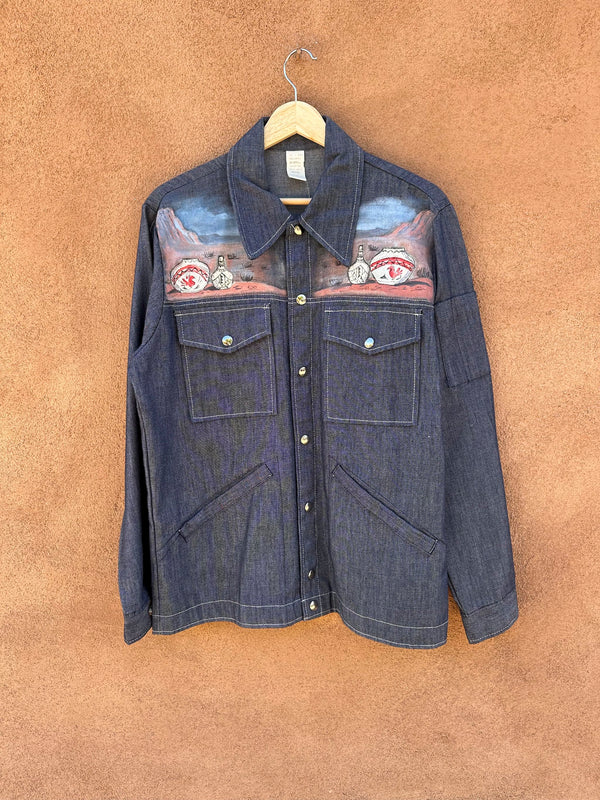 1970's Hand Painted Larry Greenwalt Denim Jacket by Champion