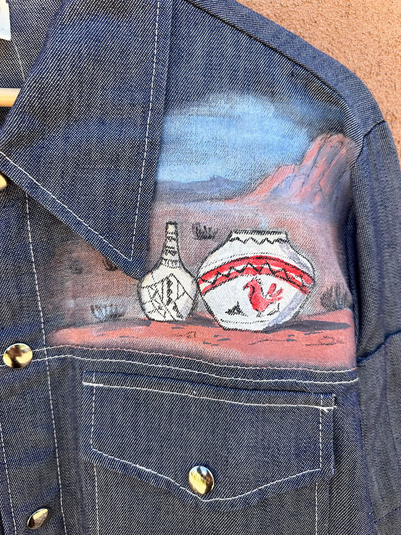 1970's Hand Painted Larry Greenwalt Denim Jacket by Champion