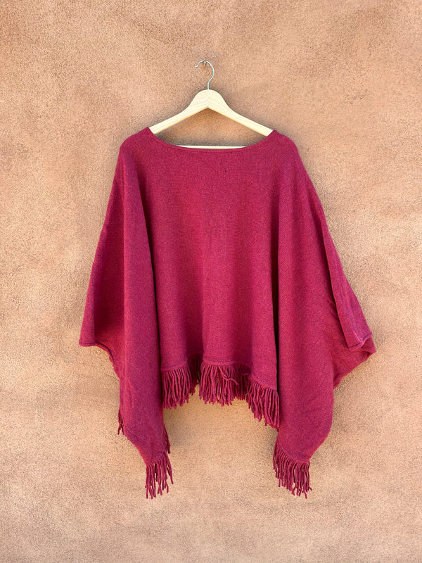 Double D Ranch Lambswool Fringe Poncho - as is