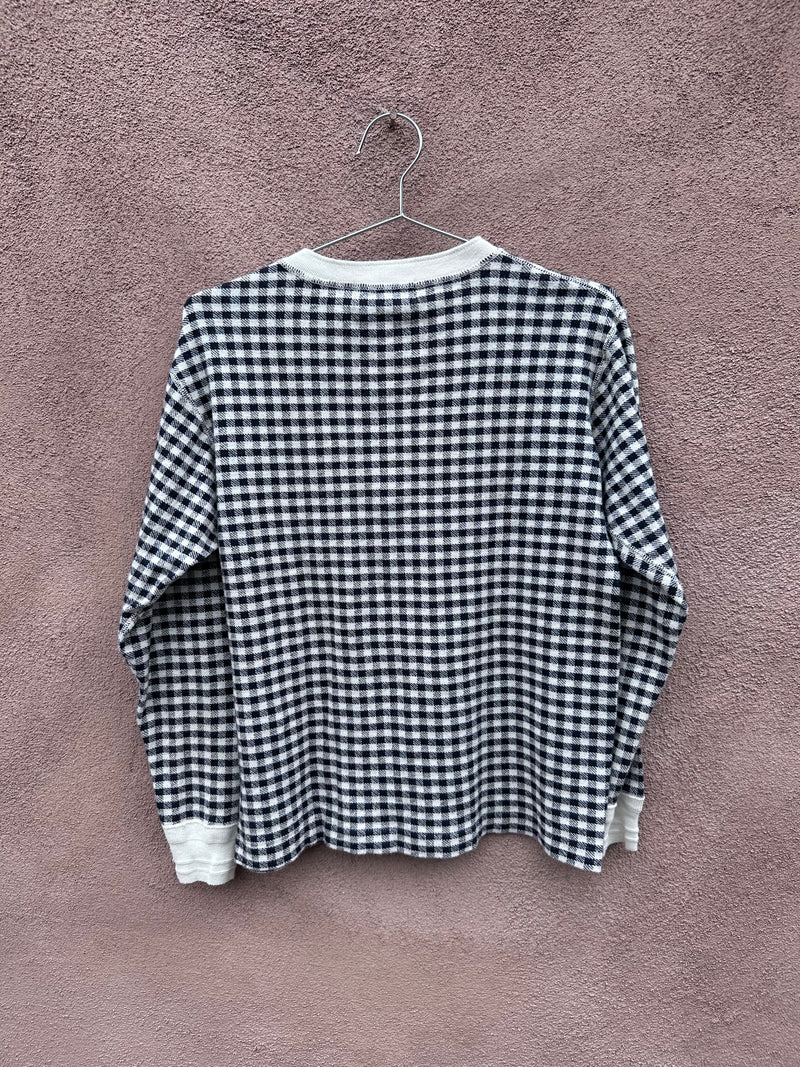 1980's Ralph Lauren Long Sleeve Henley Check Top