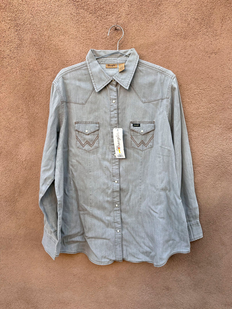 Gray Wrangler Western Pearl Snap Blouse