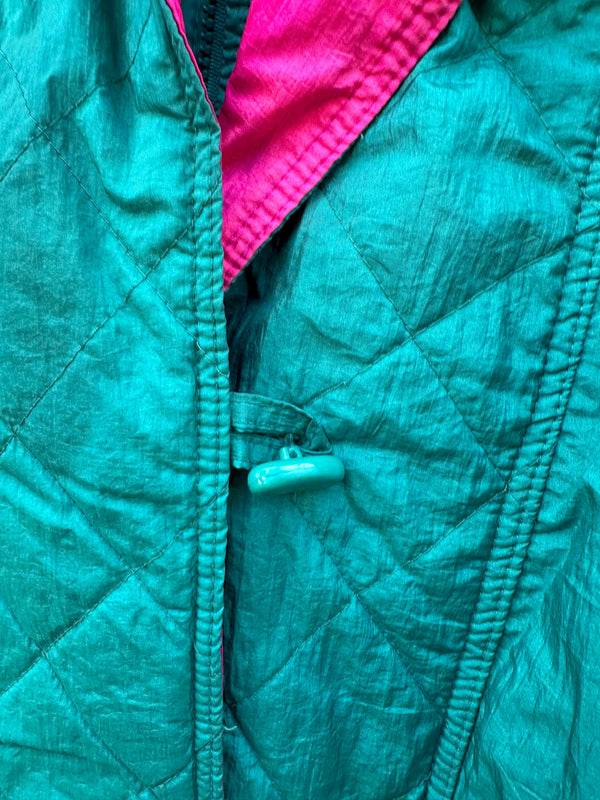 Teal "Weather Chasers" Jacket w/Pink Collar - Small