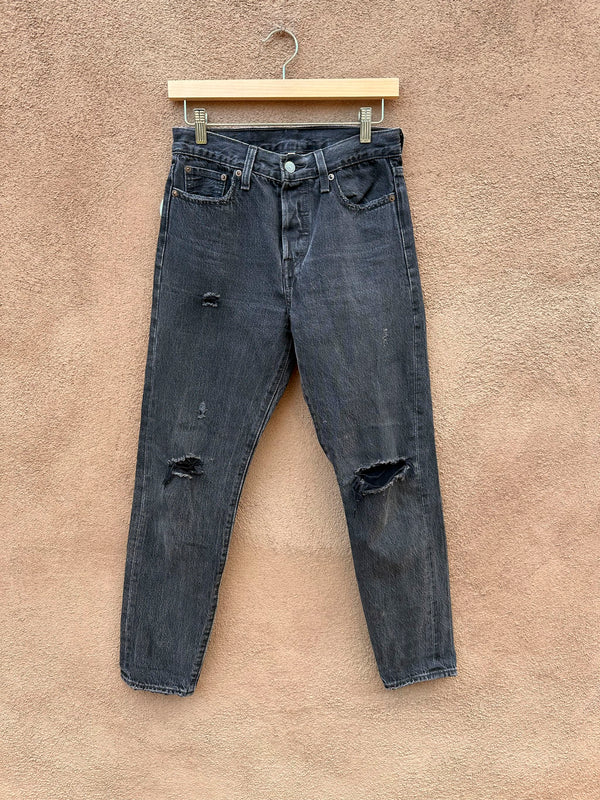 Levi's Black Jeans with Knee Wear - 26