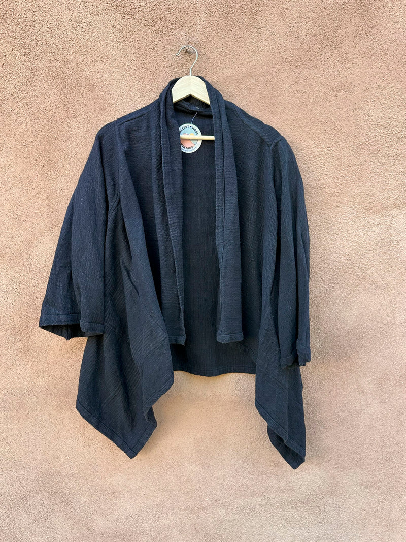 Black Cotton Haori Style Jacket