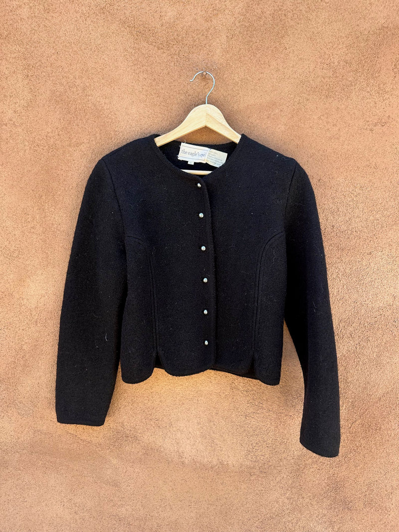 Black Boiled Wool Jacket - The Eagle's Eye