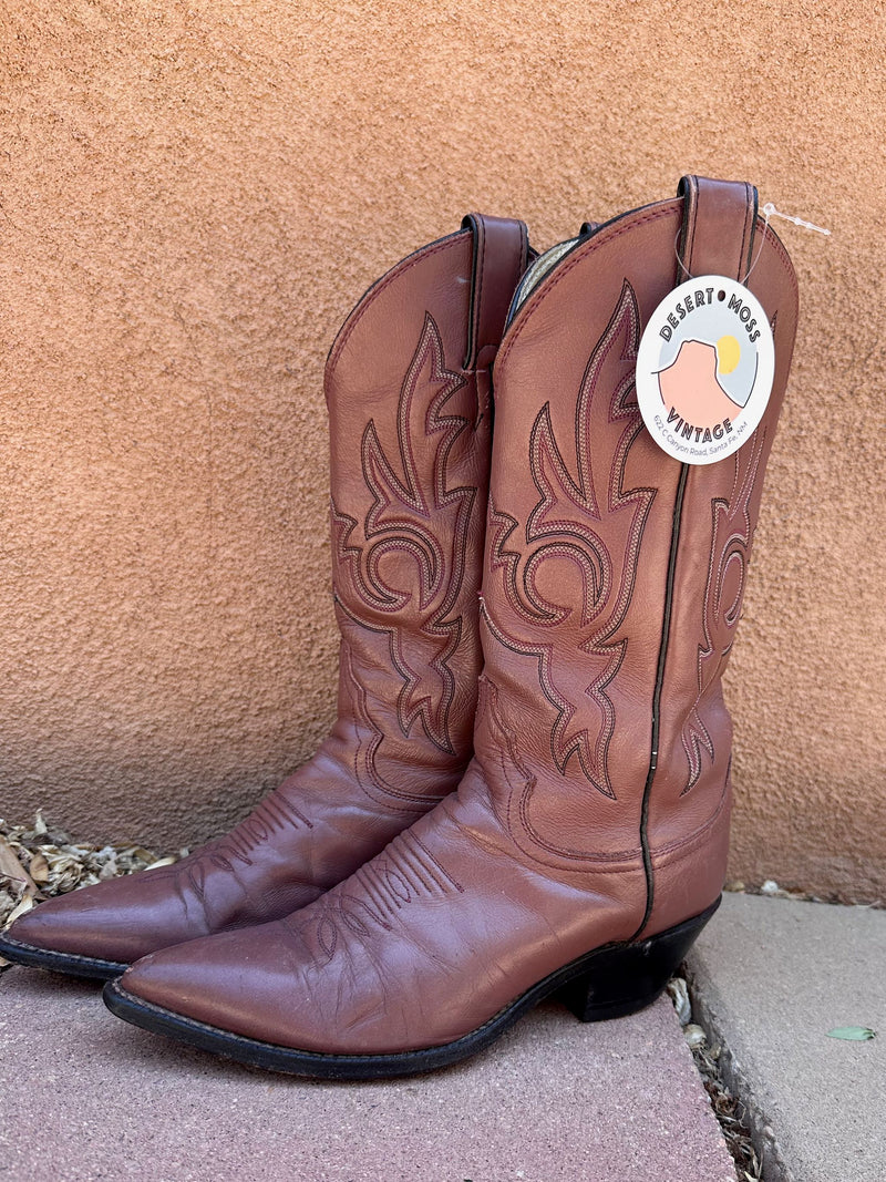 Mauve Justin Cowgirl Boots - 6.5B