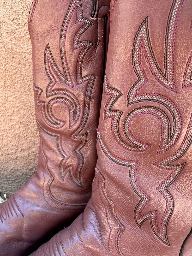 Mauve Justin Cowgirl Boots - 6.5B