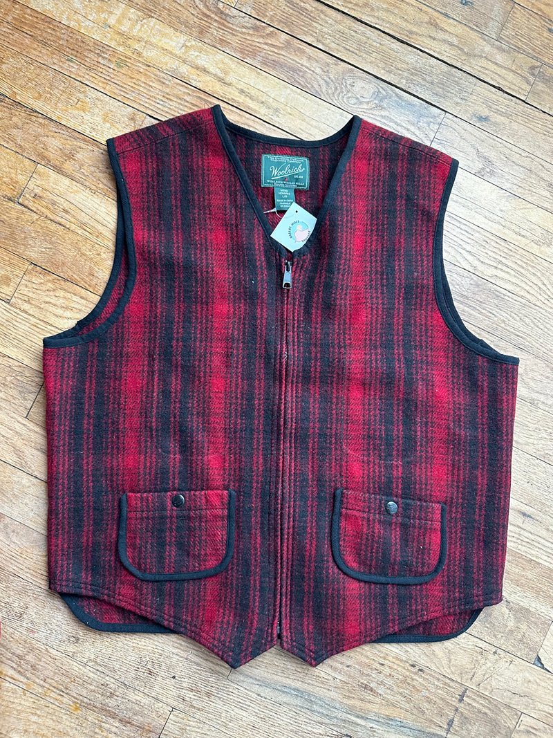 Woolrich Plaid Hunting Vest - 100% Wool - Large