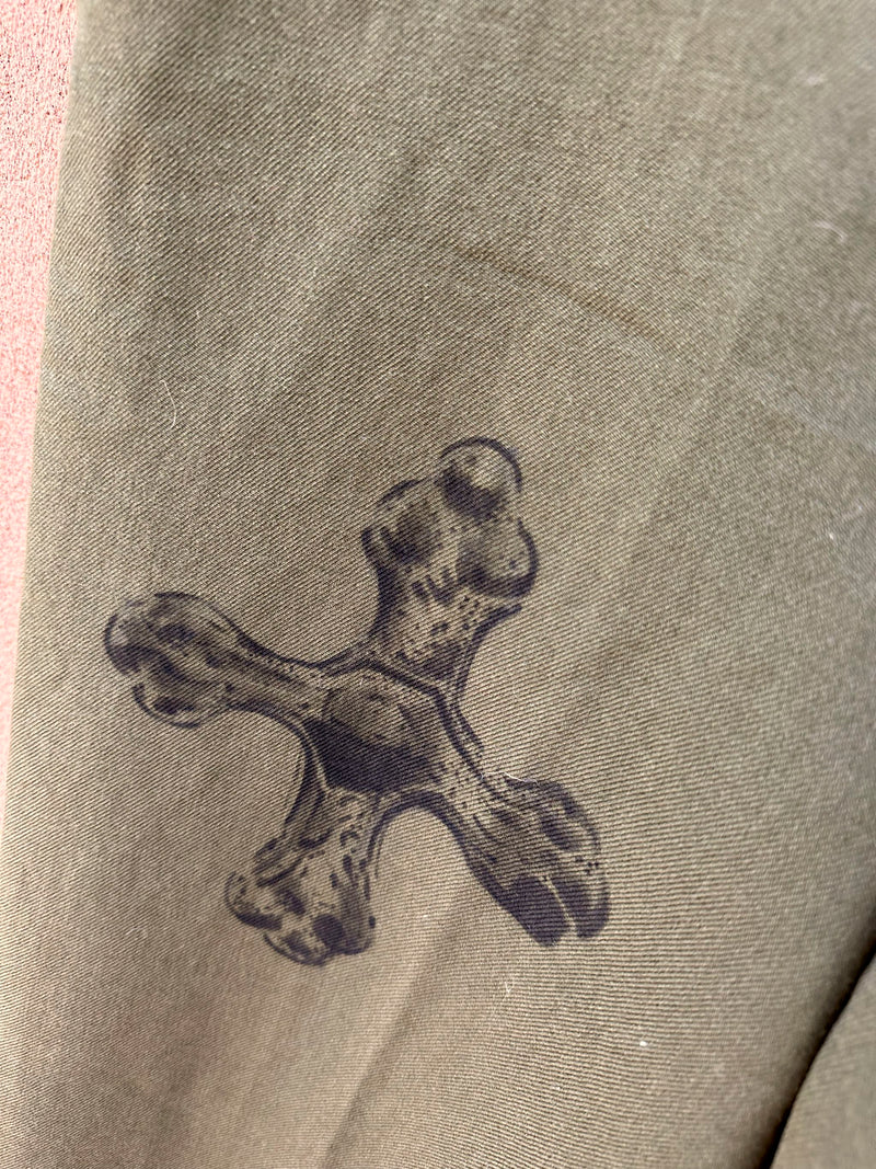 Crosses Hand Drawn on WWII Wool Combat Trousers - 27-31 - Merrideth McDowell