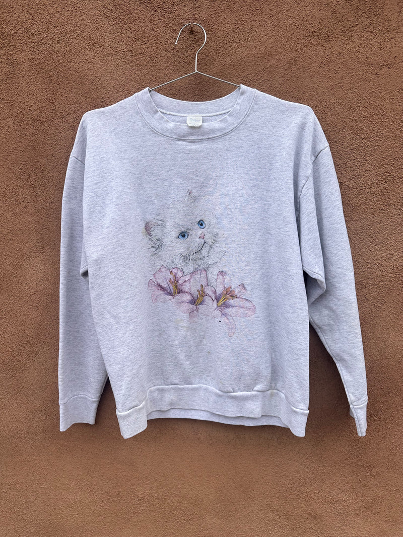 Kitten & Lilies Sweatshirt - as is