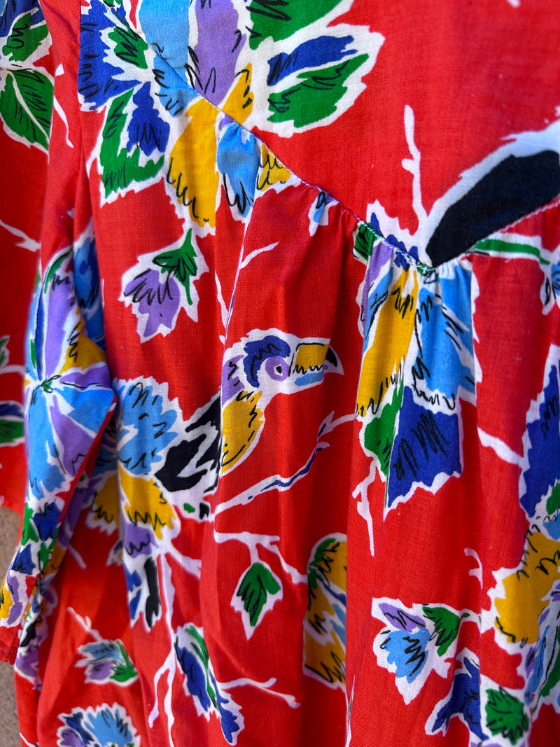 1970's Toucan Muumuu - Sears, Made in the USA