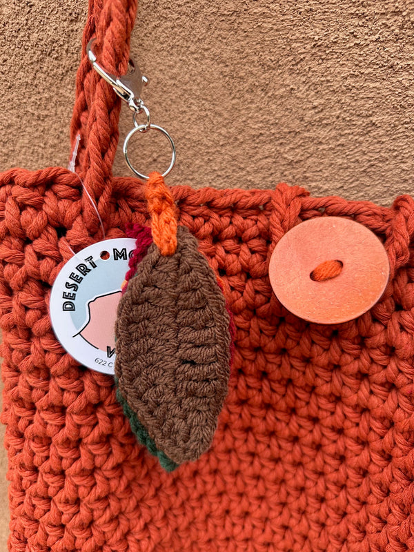 Burnt Orange Large Cotton Crochet Purse