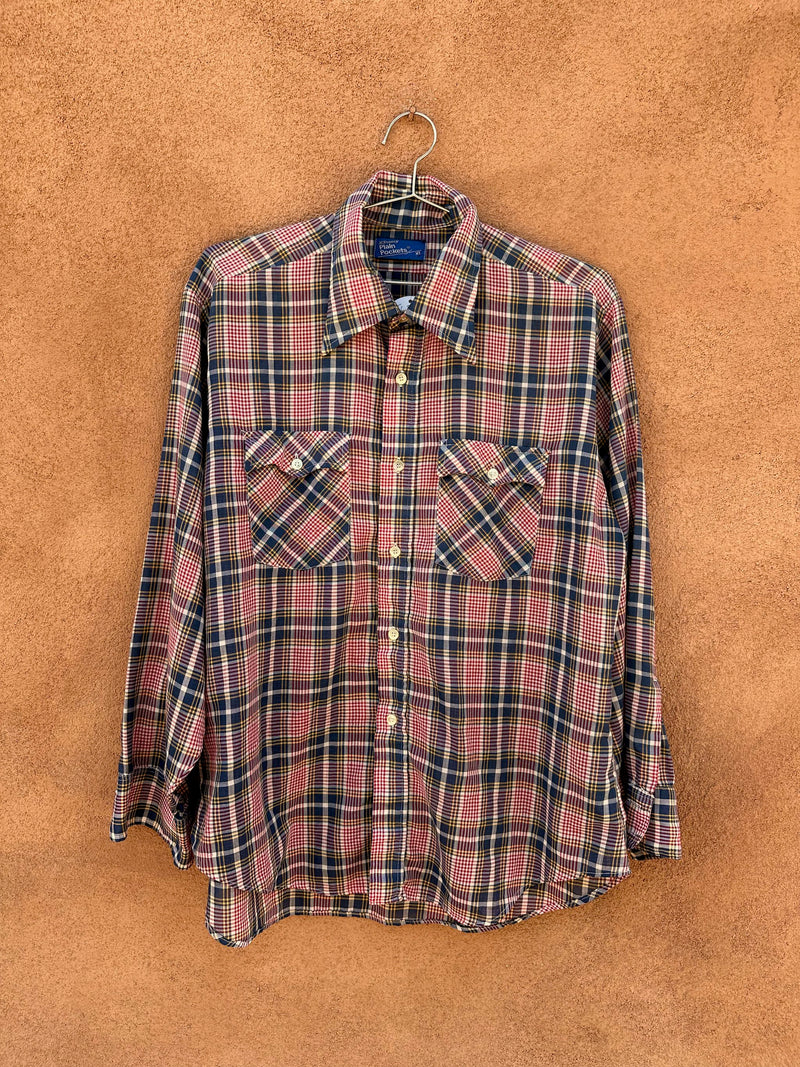 JCPenny 70's Plain Pockets Plaid Shirt - as is