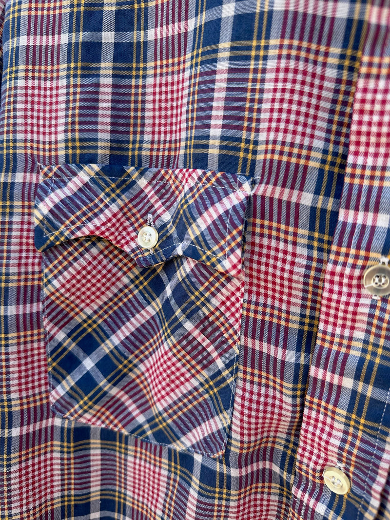 JCPenny 70's Plain Pockets Plaid Shirt - as is