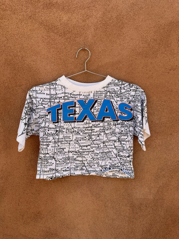 Cropped Texas Road Map Tee