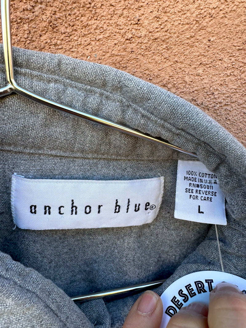 Anchor Blue Gray Fleece - Large - Made in USA