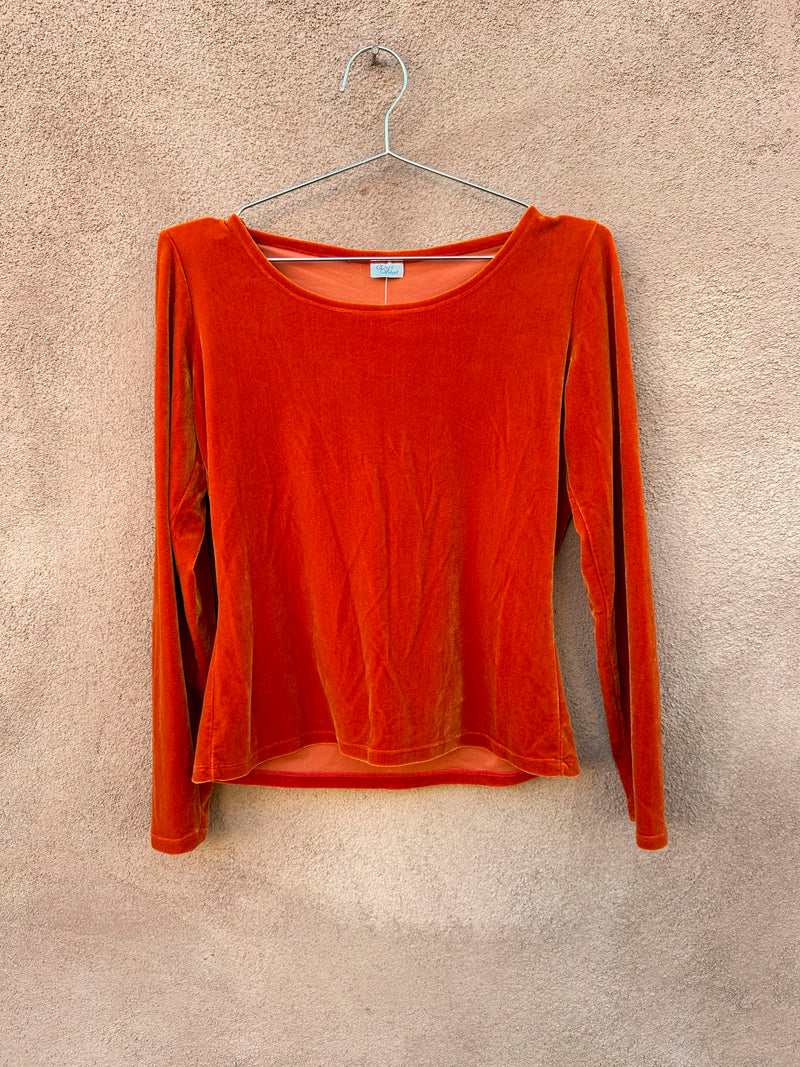 Burnt Orange Elven Velvet Top