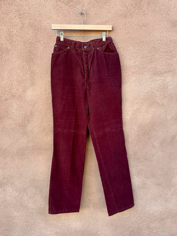 1970's Maroon Levi's Corduroy Pants 14, 27/28