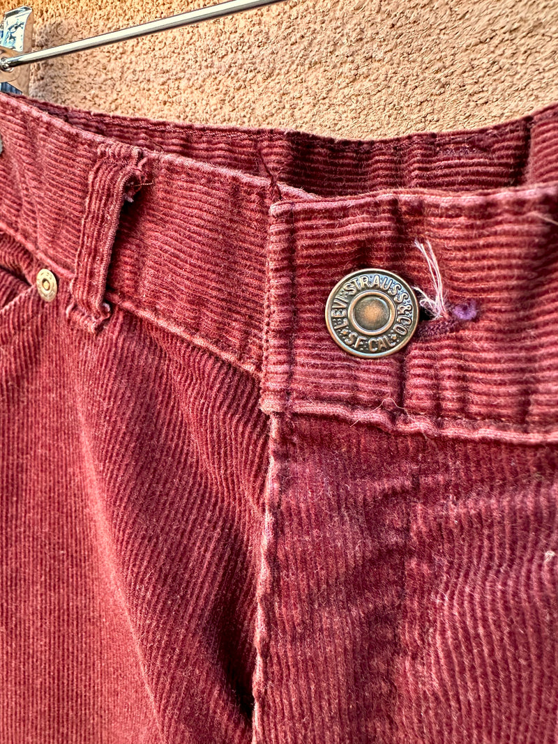 1970's Maroon Levi's Corduroy Pants 14, 27/28