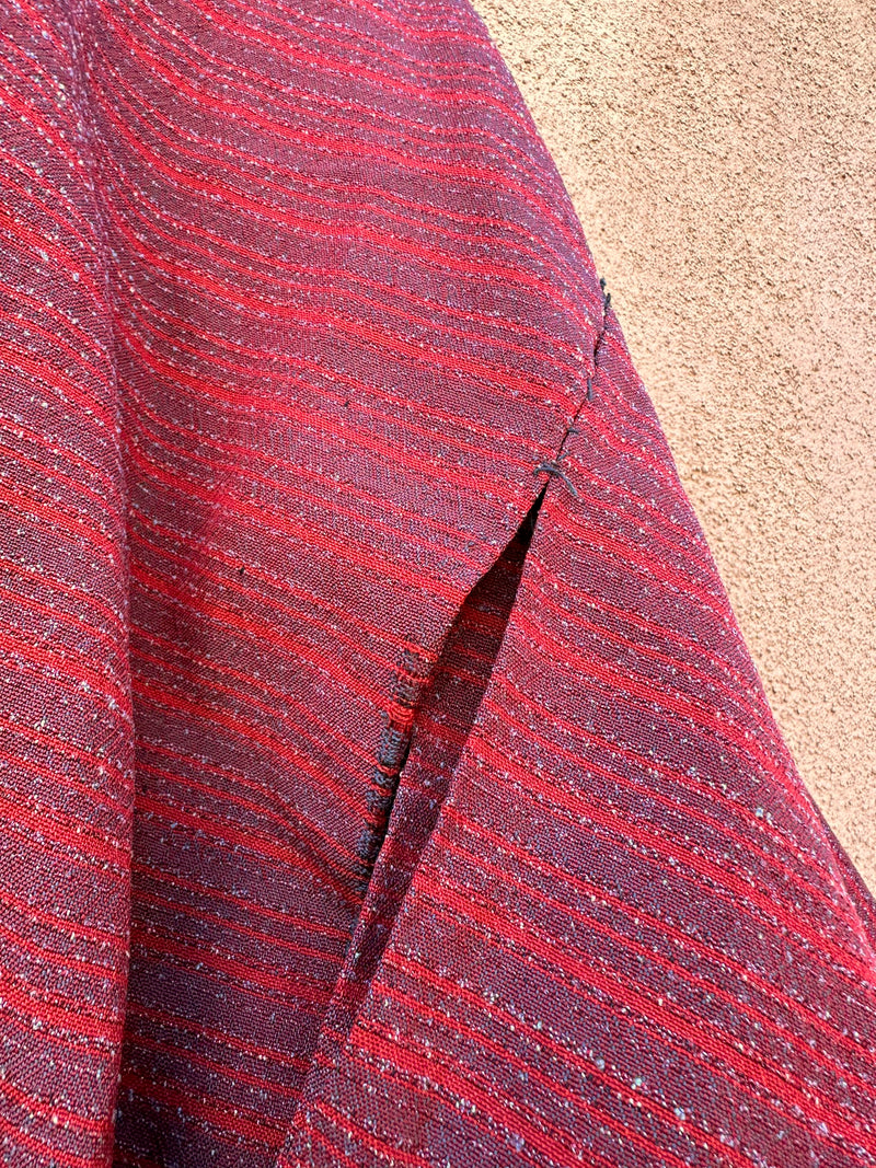 Red Striped Worsted Wool Kimono